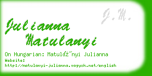 julianna matulanyi business card